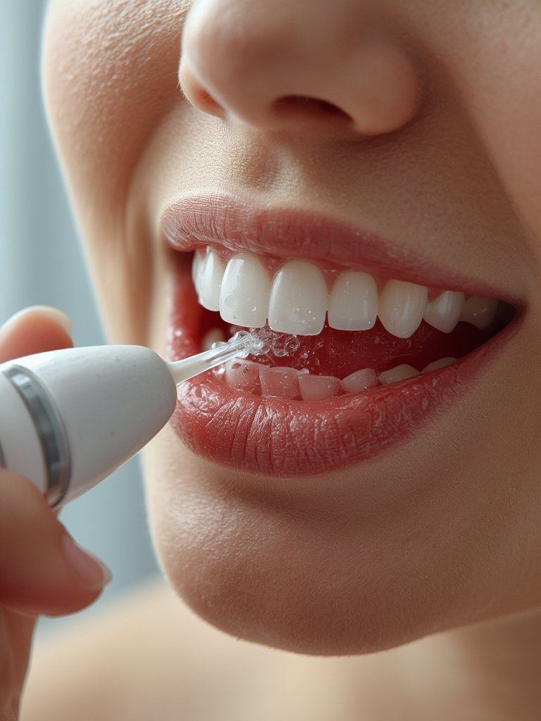 Water flosser in action