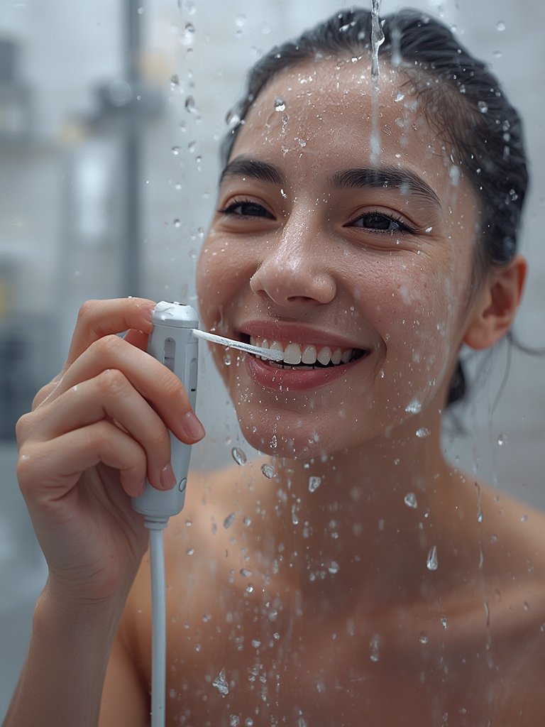 cordless flosser in action