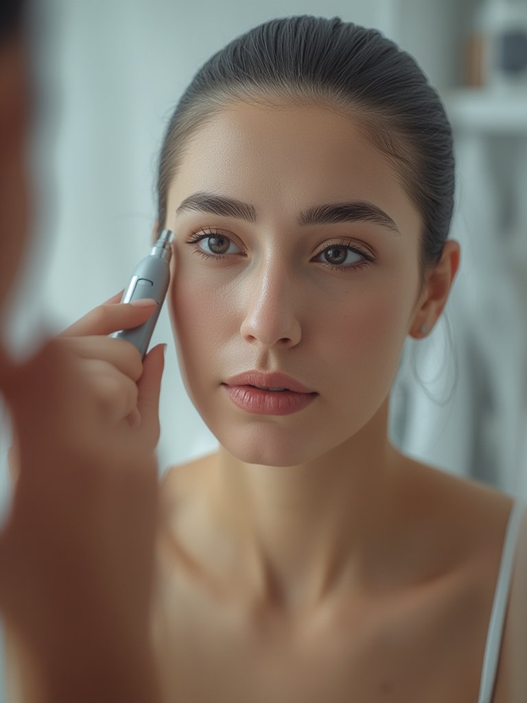 facial trimmer in action